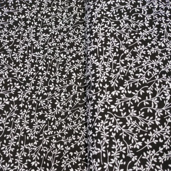 Popelín negro ramas -0426-