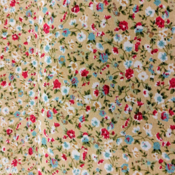 Popelín beix flors -0485-