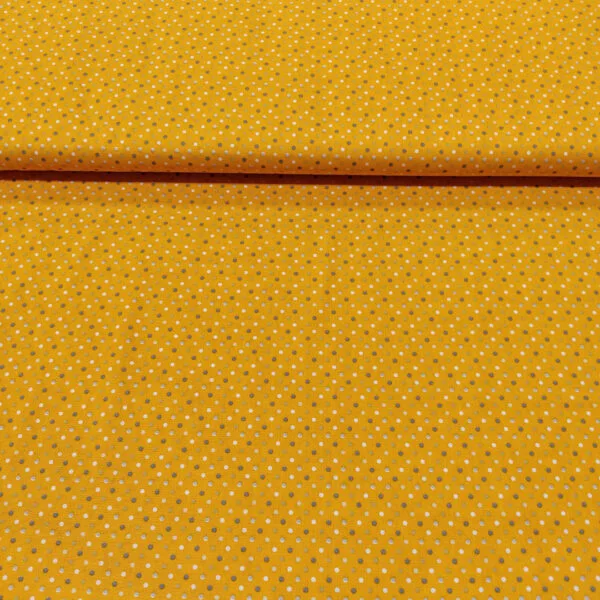 Popelín amarillo lunares -0583-